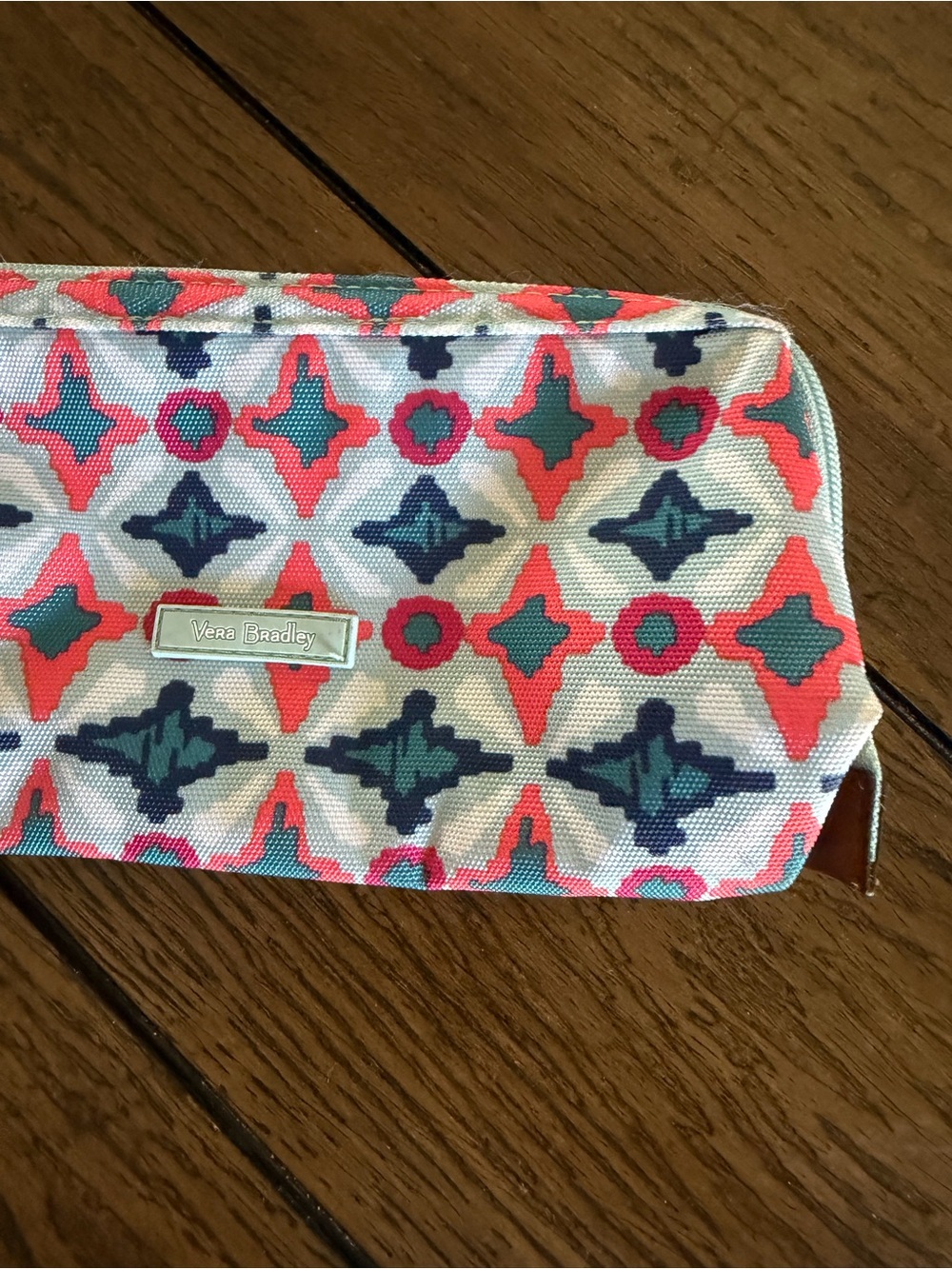 Vera Bradley Floral Makeup Bag Pouch Multicolor Zip Water GEO - Picture 4 of 11